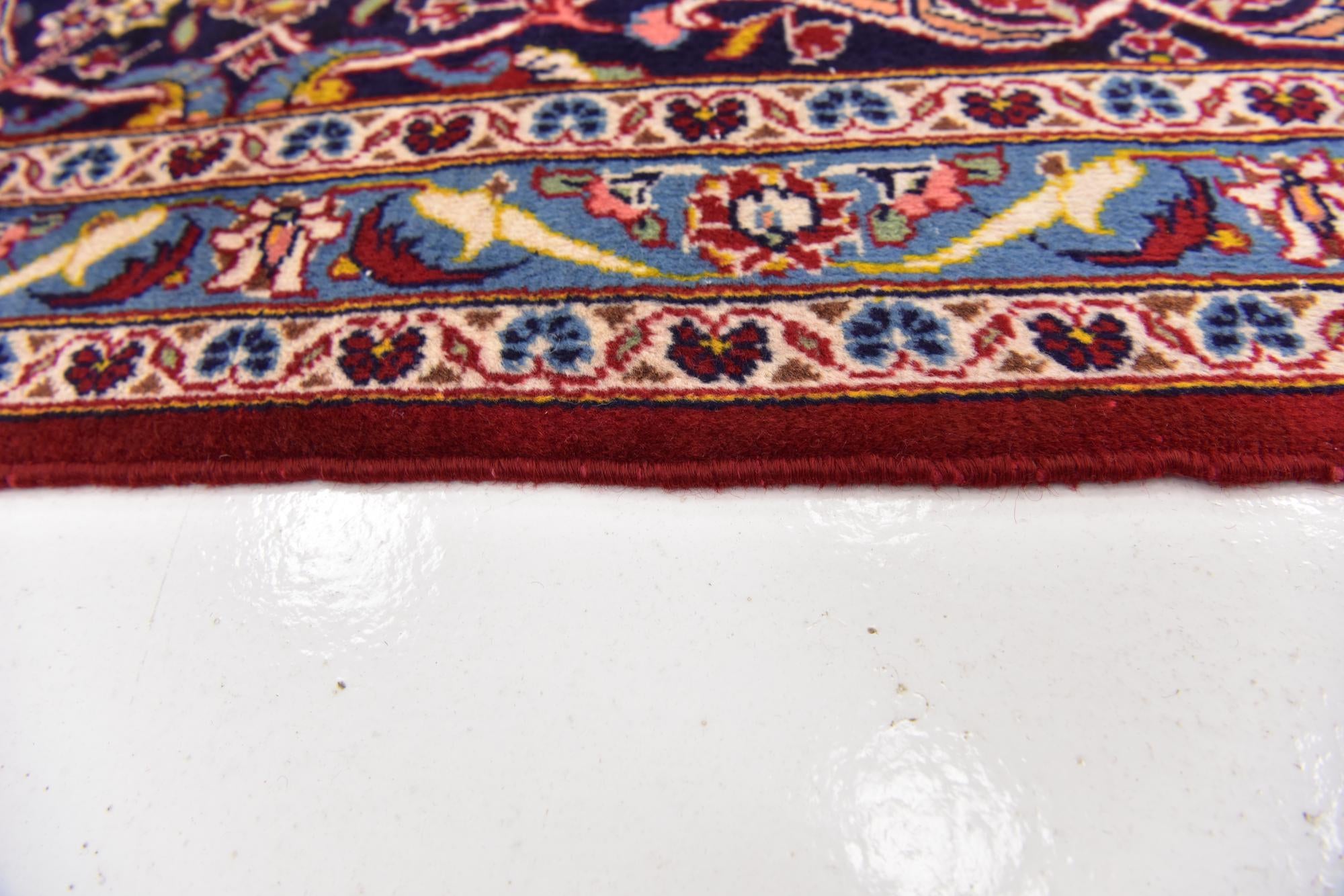 9' 7 x 13' 3 Hand Knotted Kashan Persian Wool Rug