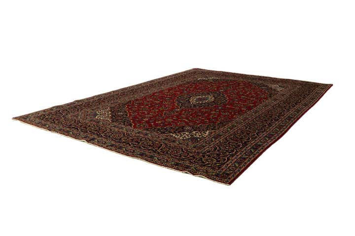 8' x 11' 7 Hand Knotted Kashan Persian Wool Rug