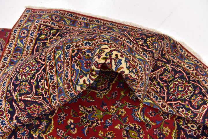 8' x 11' 7 Hand Knotted Kashan Persian Wool Rug