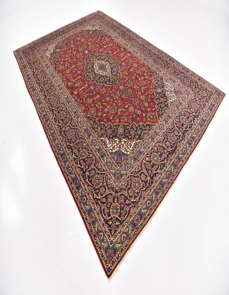 Detail image of 8' x 11' 7  Hand Knotted Kashan Persian Wool Rug