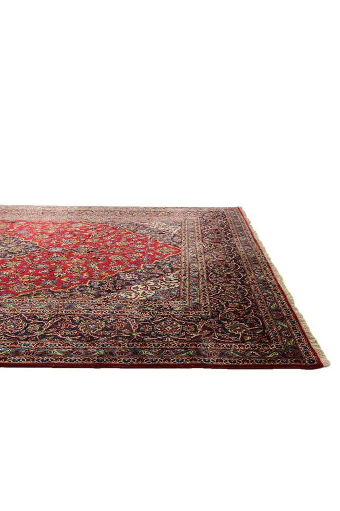 8' x 11' 7 Hand Knotted Kashan Persian Wool Rug
