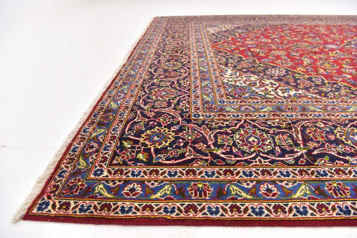8' x 11' 7 Hand Knotted Kashan Persian Wool Rug
