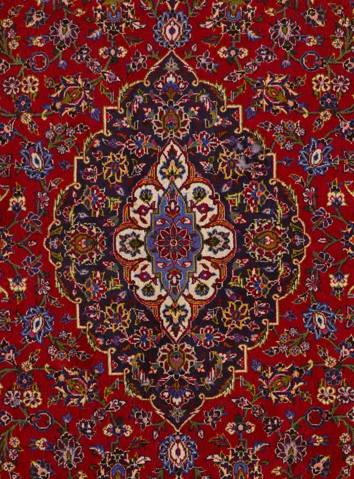 8' x 11' 7 Hand Knotted Kashan Persian Wool Rug