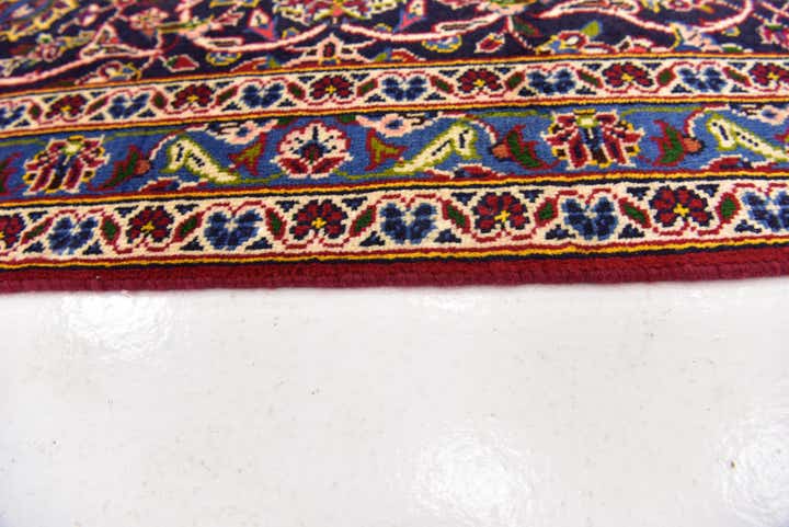 8' x 11' 7 Hand Knotted Kashan Persian Wool Rug