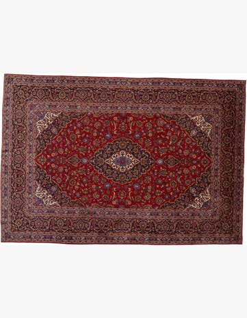 8' x 11' 7 Hand Knotted Kashan Persian Wool Rug