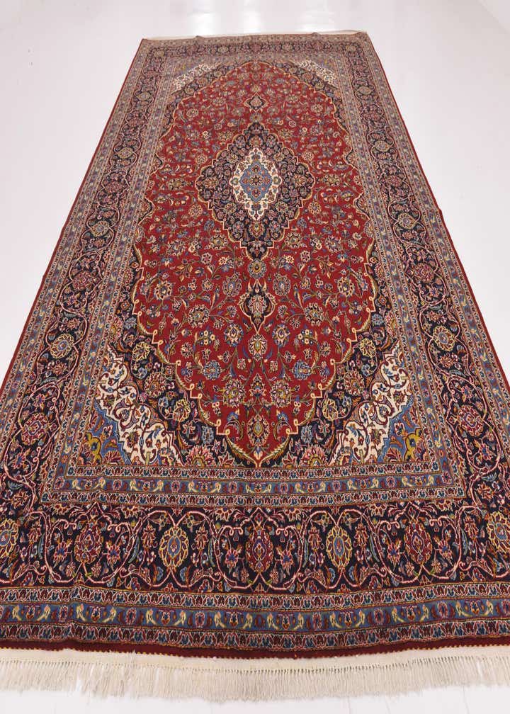 9' 8 x 13' 5 Hand Knotted Kashan Persian Wool Rug