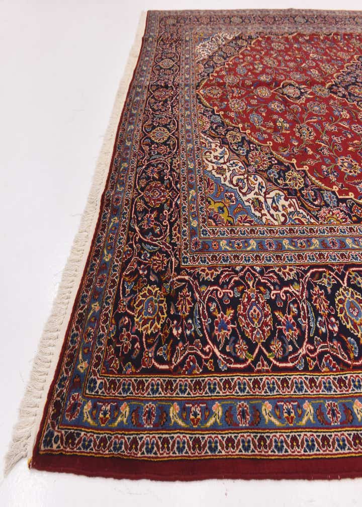 9' 8 x 13' 5 Hand Knotted Kashan Persian Wool Rug