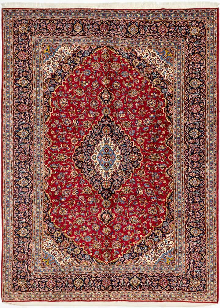 9' 8 x 13' 5 Hand Knotted Kashan Persian Wool Rug