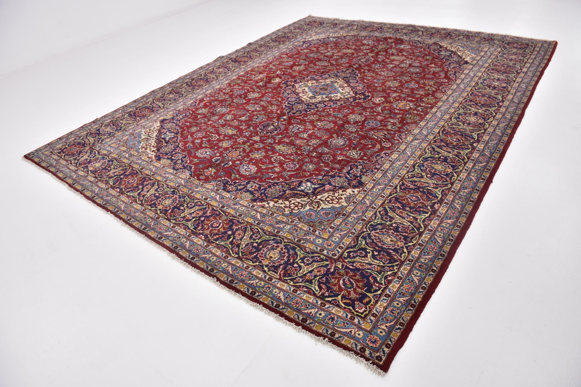 10' x 12' 10 Hand Knotted Kashan Persian Wool Rug