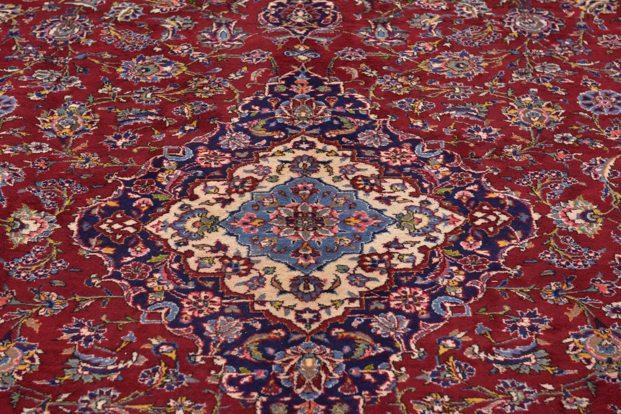 10' x 12' 10 Hand Knotted Kashan Persian Wool Rug