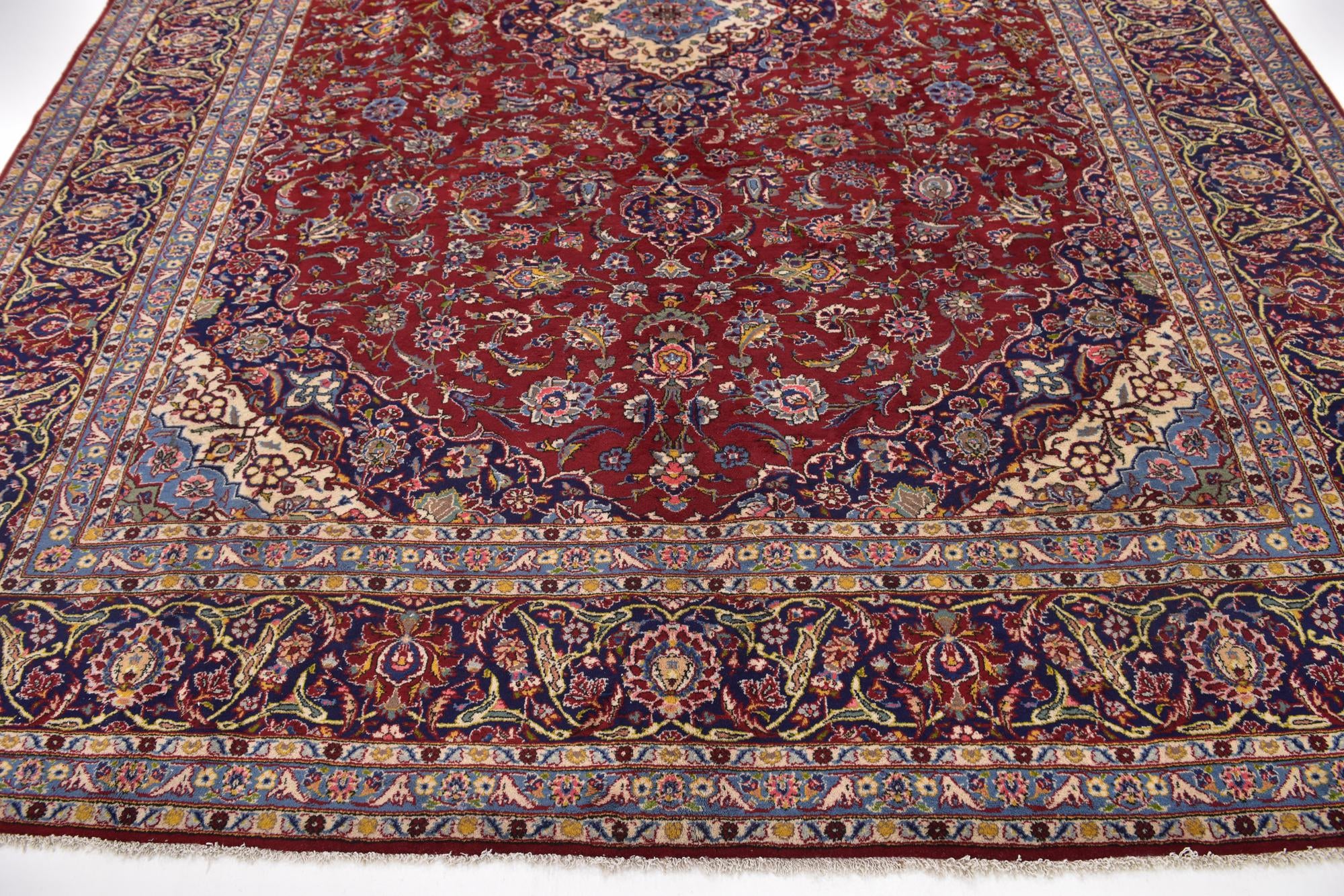 10' x 12' 10 Hand Knotted Kashan Persian Wool Rug