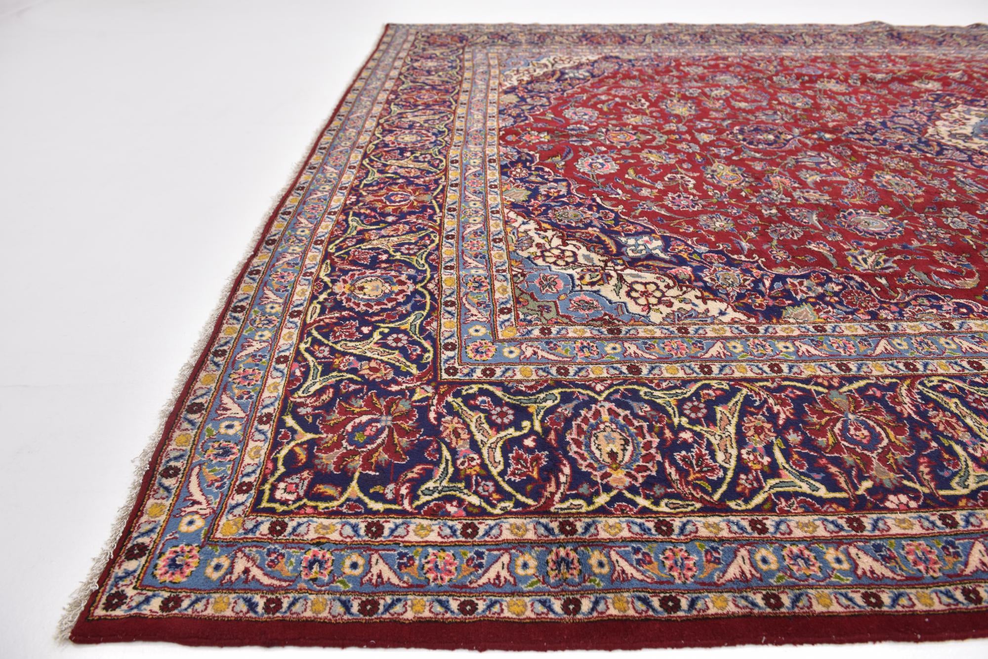 10' x 12' 10 Hand Knotted Kashan Persian Wool Rug