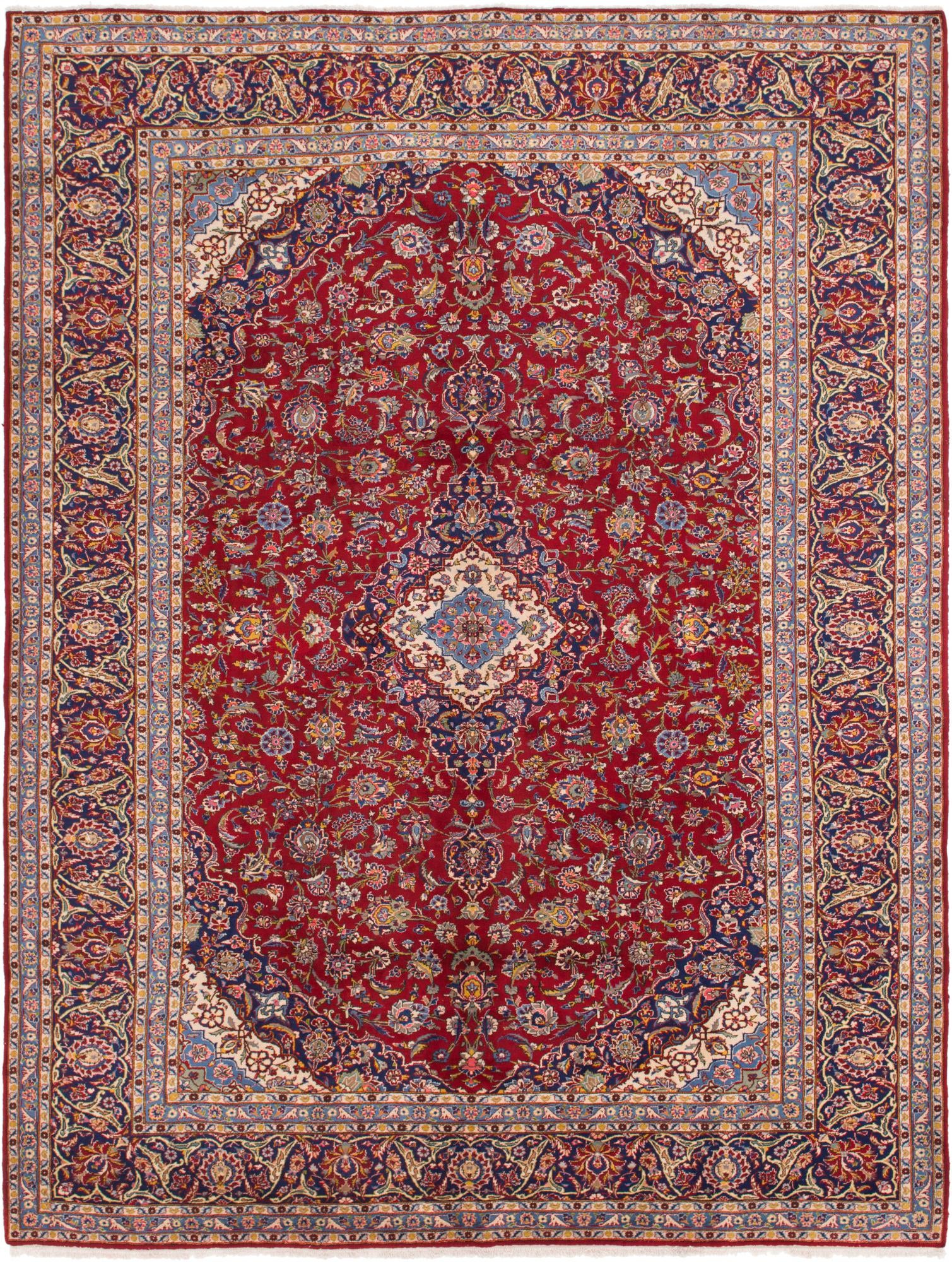 10' x 12' 10 Hand Knotted Kashan Persian Wool Rug