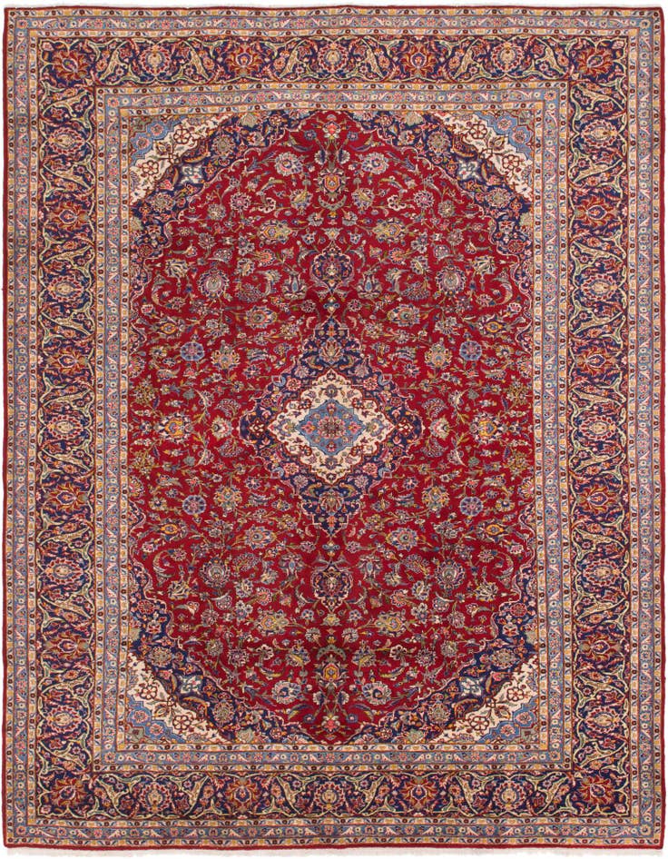 Detail image of 10' x 12' 10 Hand Knotted Kashan Persian Wool Rug