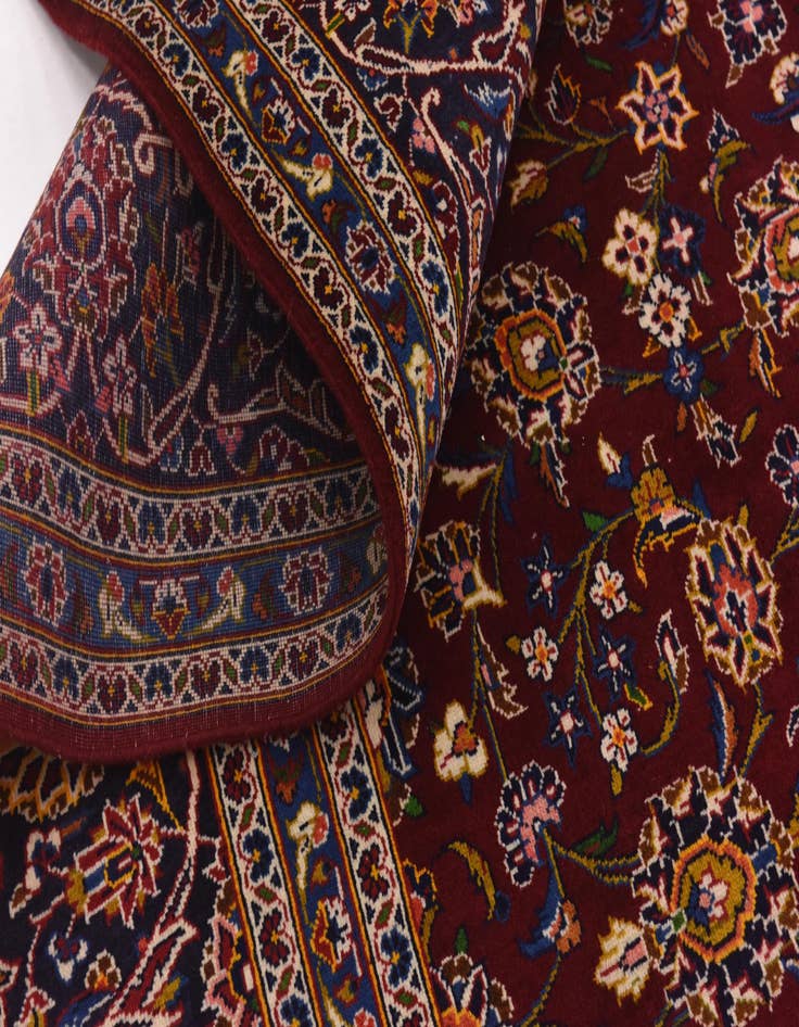 Detail image of 9' 10 x 13' 3  Hand Knotted Kashan Persian Wool Rug