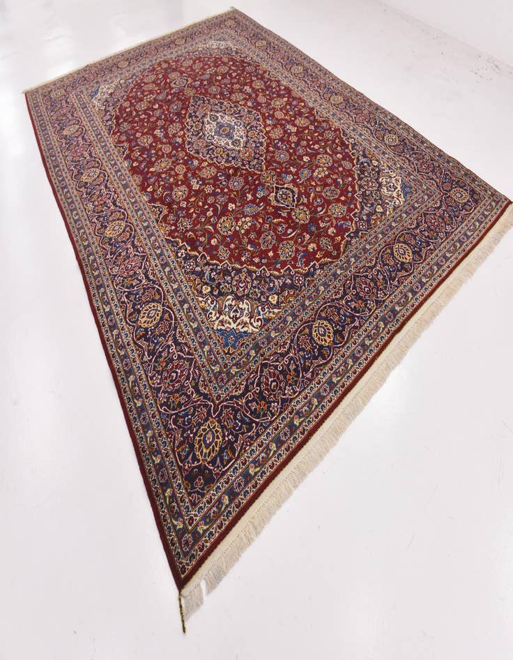 Detail image of 9' 10 x 13' 3  Hand Knotted Kashan Persian Wool Rug