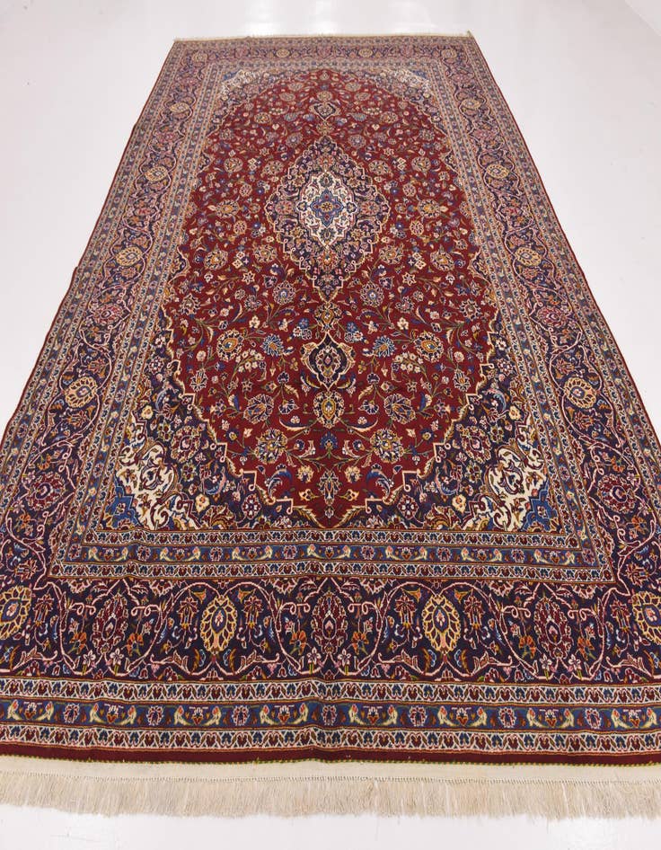 Detail image of 9' 10 x 13' 3  Hand Knotted Kashan Persian Wool Rug