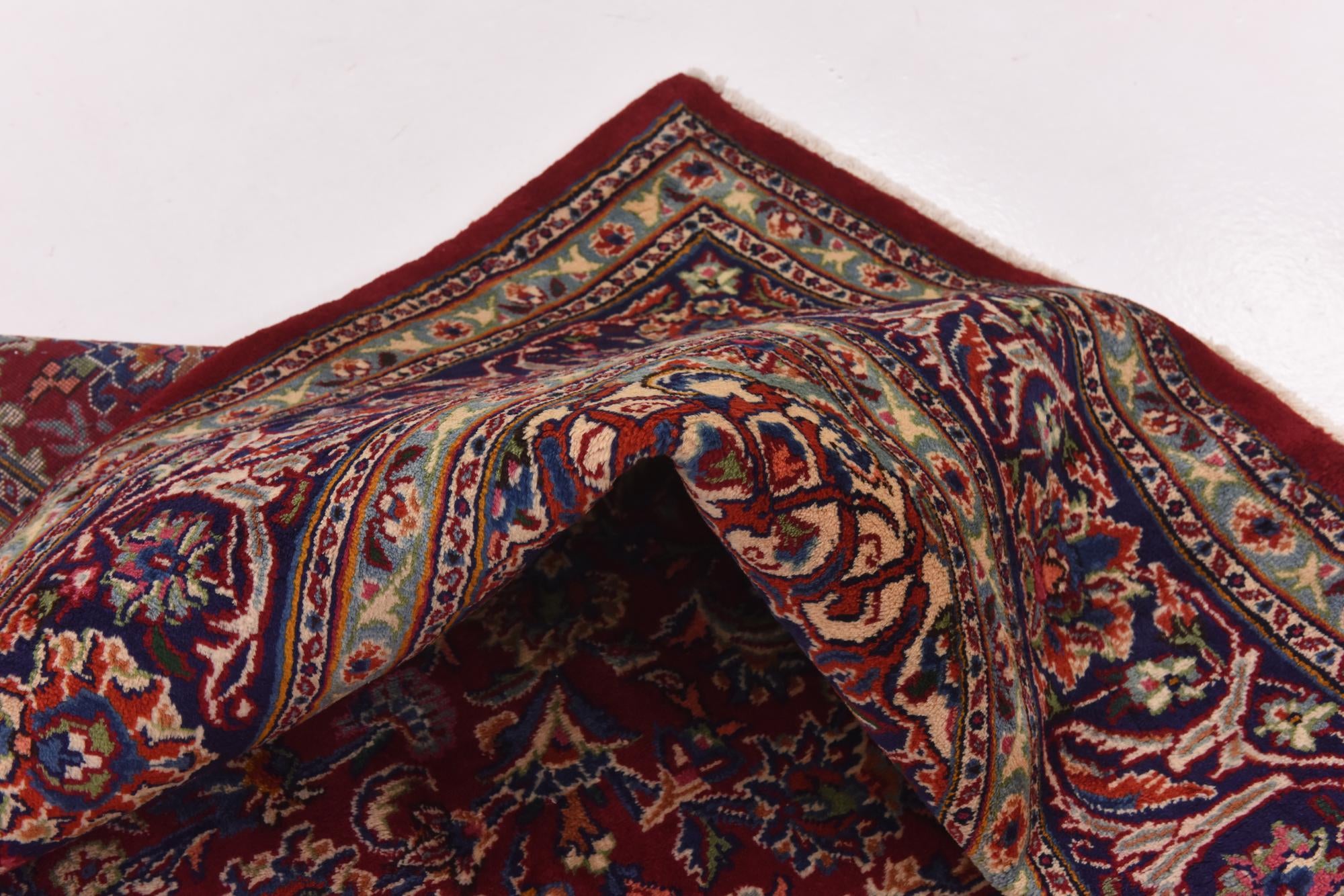 9' 6 x 12' 9 Hand Knotted Kashan Persian Wool Rug