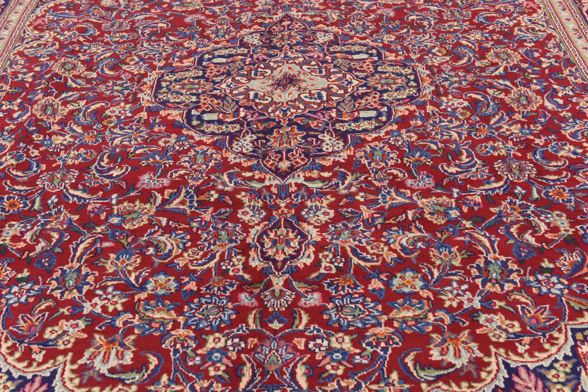 9' 6 x 12' 9 Hand Knotted Kashan Persian Wool Rug