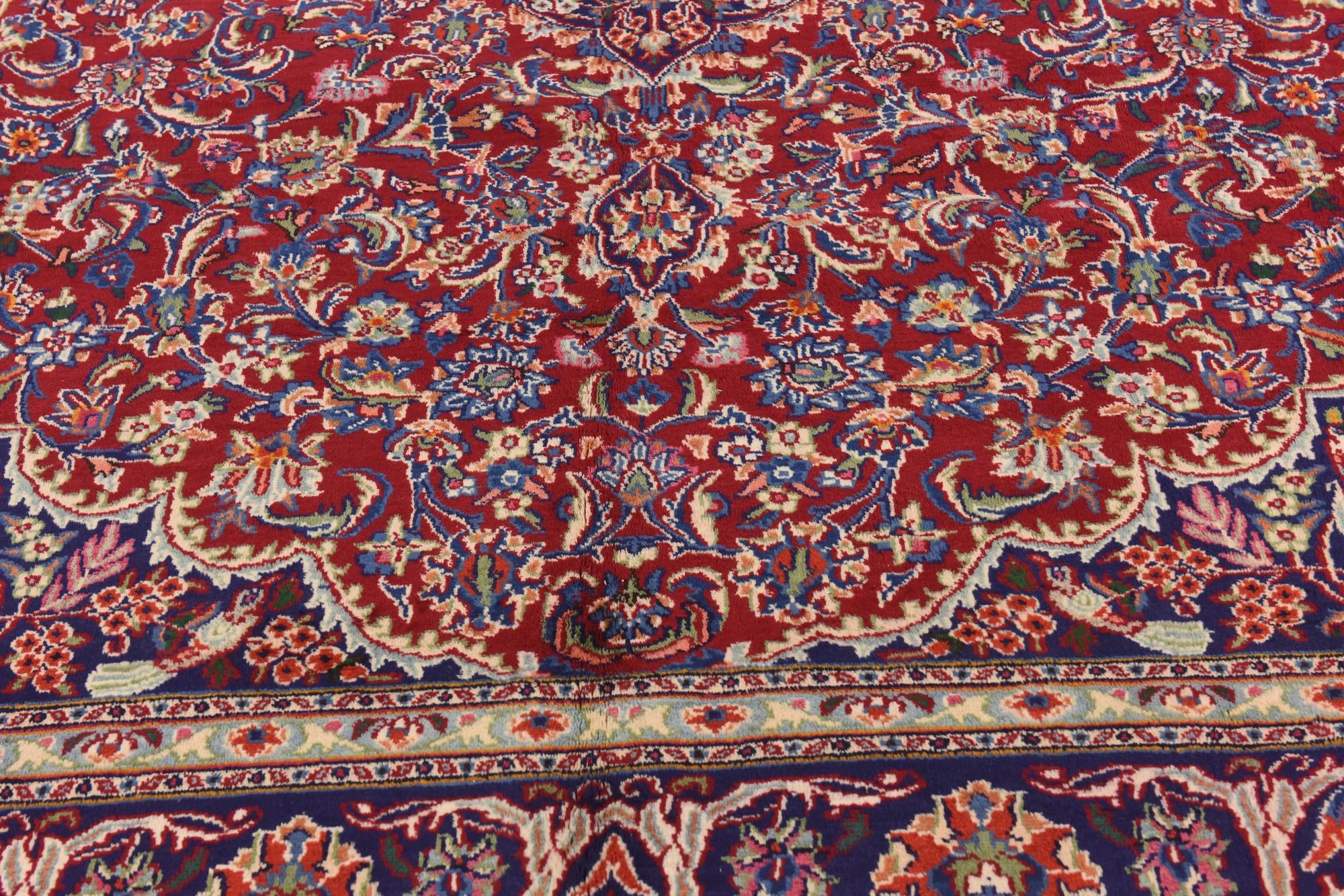 9' 6 x 12' 9 Hand Knotted Kashan Persian Wool Rug