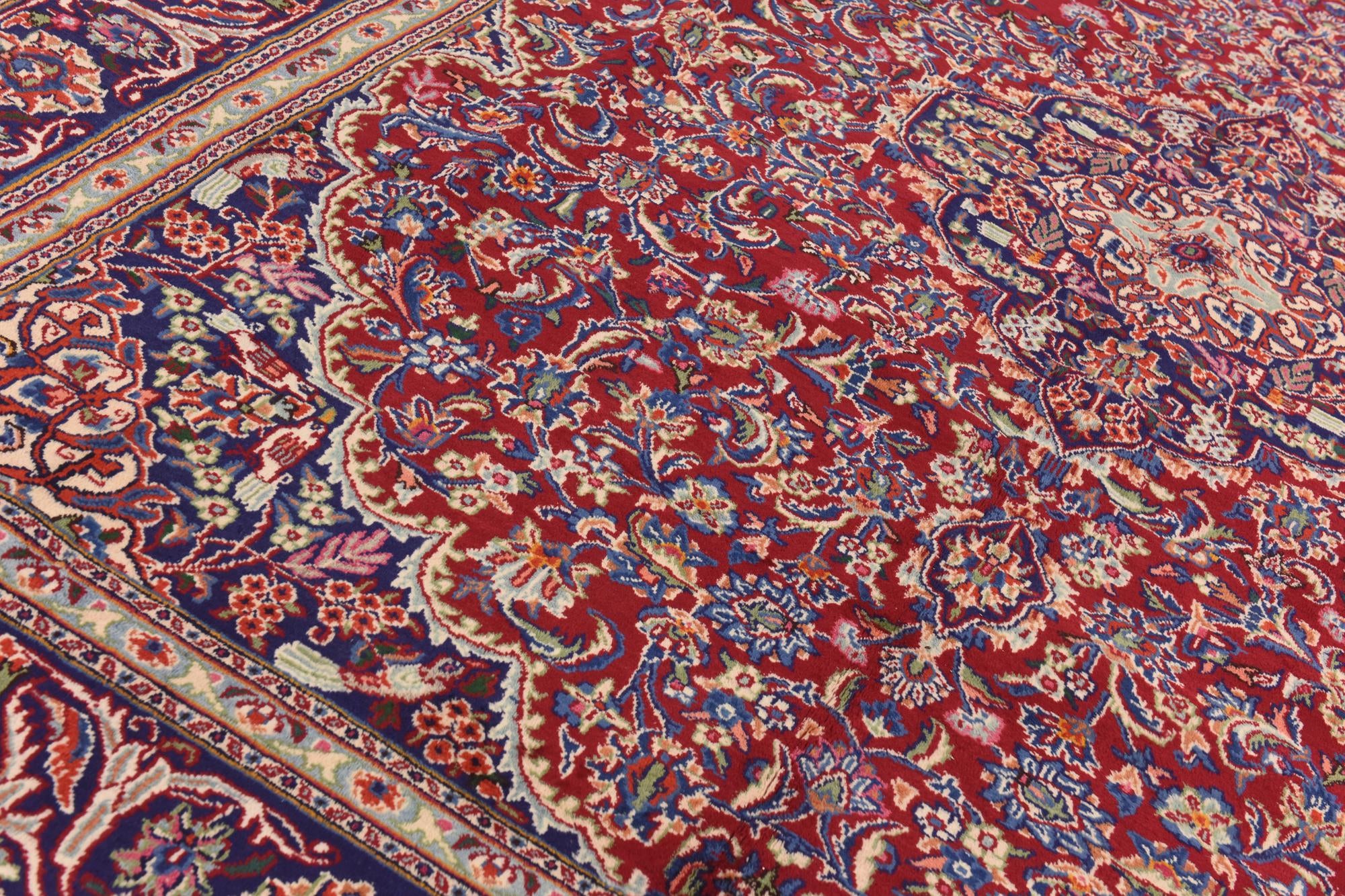9' 6 x 12' 9 Hand Knotted Kashan Persian Wool Rug