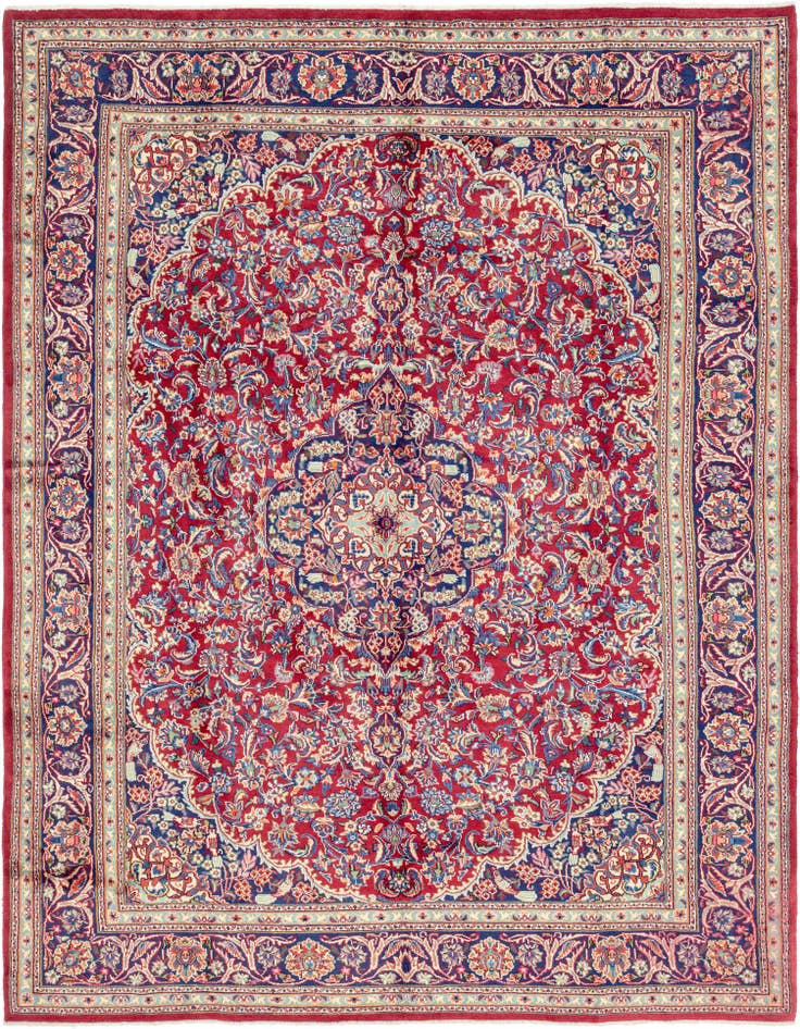 Detail image of 9' 6 x 12' 9 Hand Knotted Kashan Persian Wool Rug