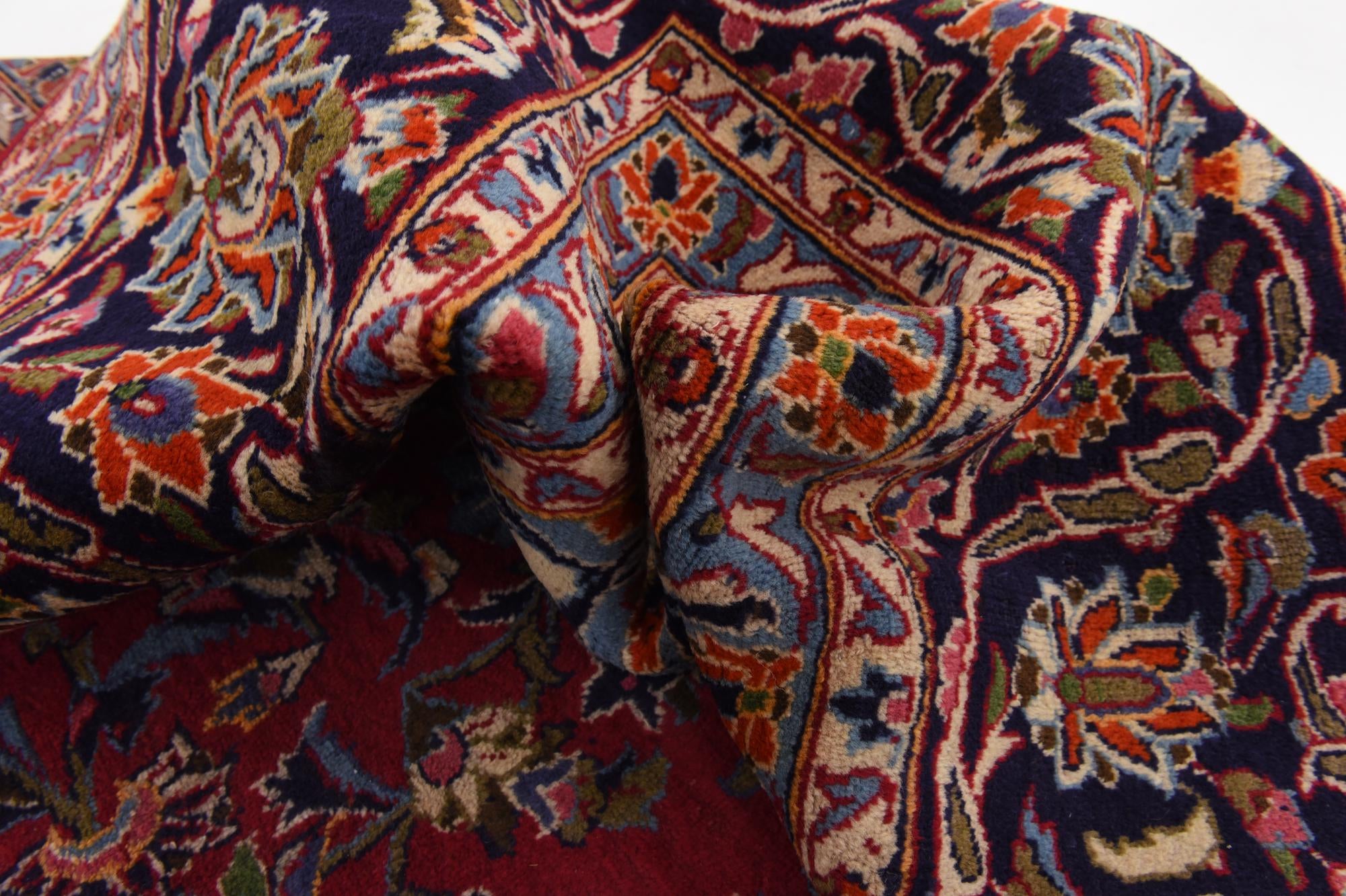 9' 6 x 13' Hand Knotted Kashan Persian Wool Rug