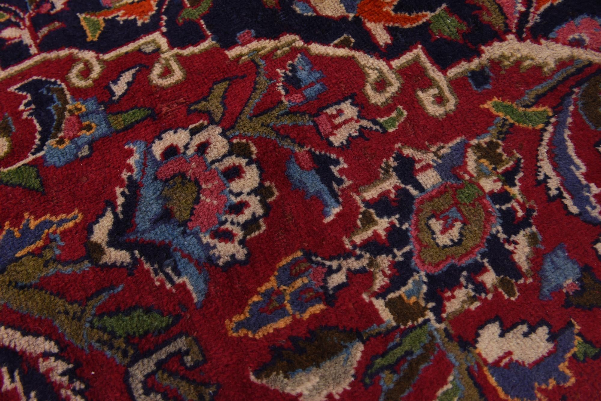 9' 6 x 13' Hand Knotted Kashan Persian Wool Rug