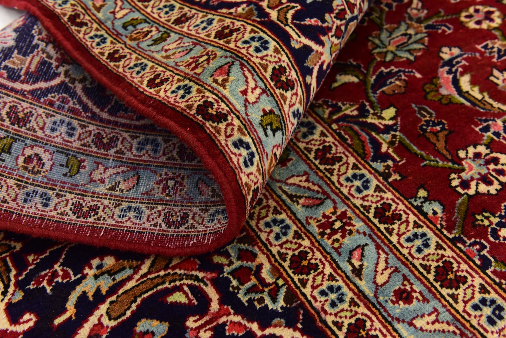9' 7 x 13' 2 Hand Knotted Kashan Persian Wool Rug