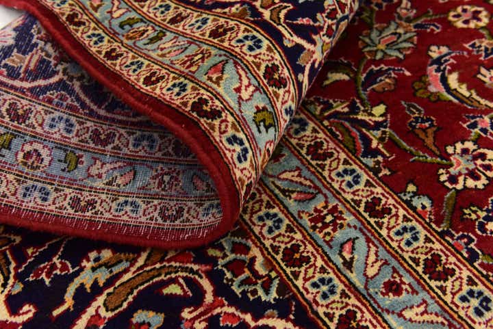 9' 7 x 13' 2 Hand Knotted Kashan Persian Wool Rug