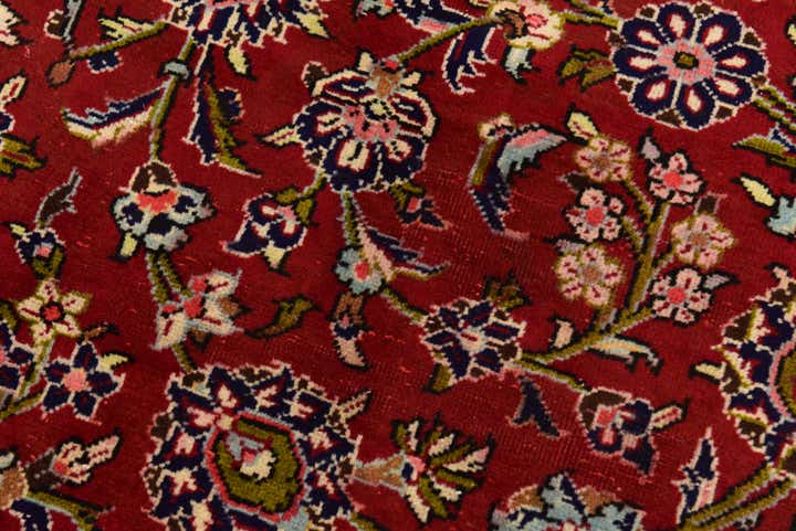 9' 7 x 13' 2 Hand Knotted Kashan Persian Wool Rug
