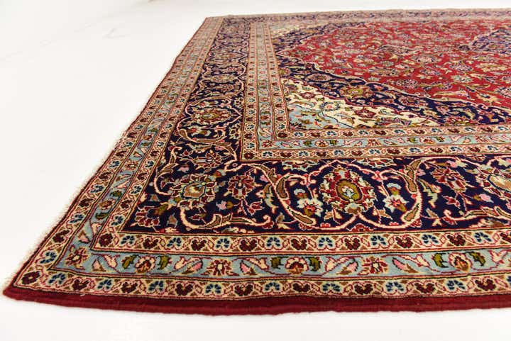 9' 7 x 13' 2 Hand Knotted Kashan Persian Wool Rug