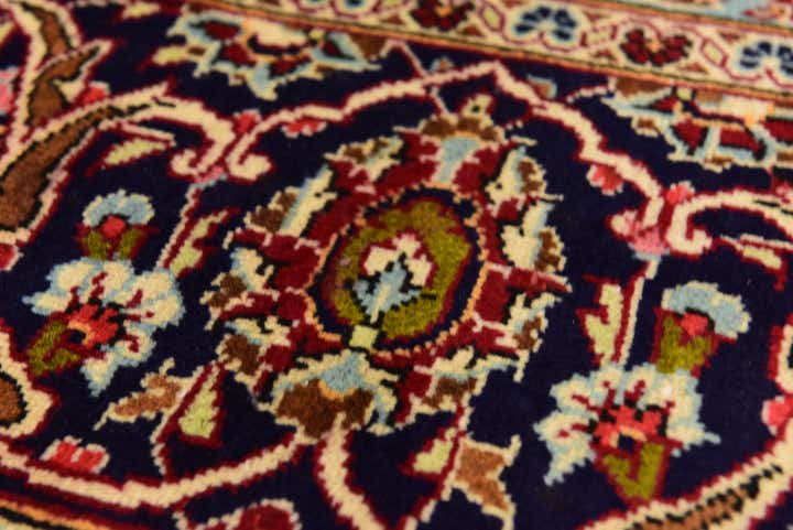 9' 7 x 13' 2 Hand Knotted Kashan Persian Wool Rug