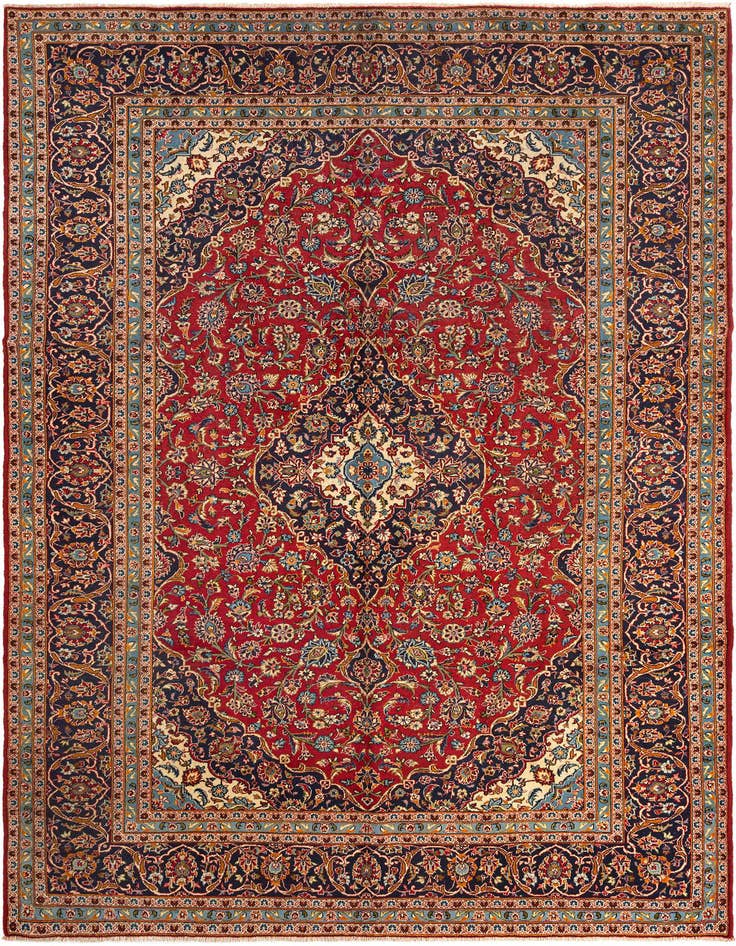Detail image of 9' 3 x 13' 8 Kashan Wool Rug