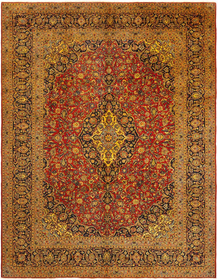 Detail image of 9' 9 x 12' 9 Kashan Wool Rug