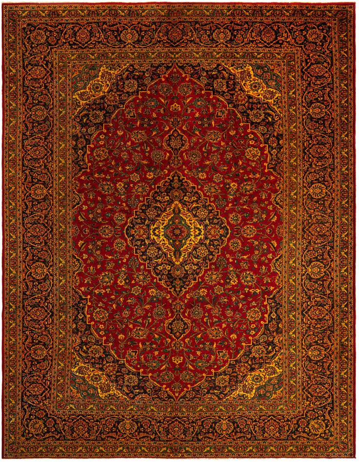 Detail image of 9' 7 x 12' 6 Kashan Wool Rug