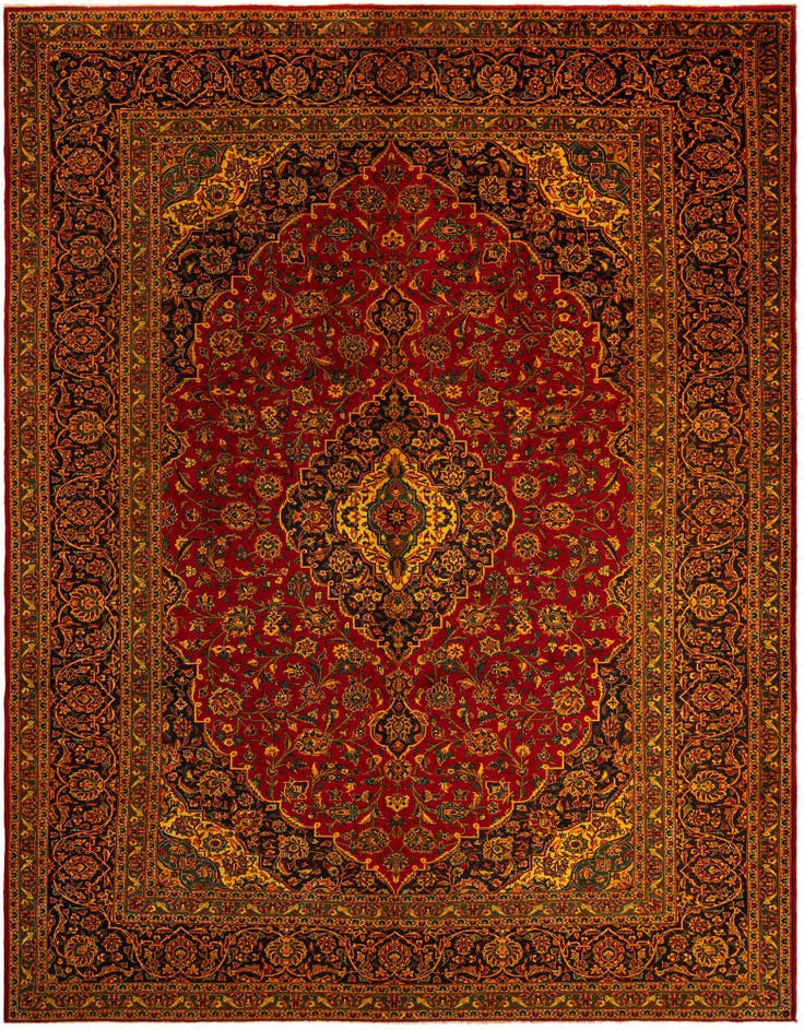 Detail image of 9' 7 x 12' 6 Kashan Wool Rug