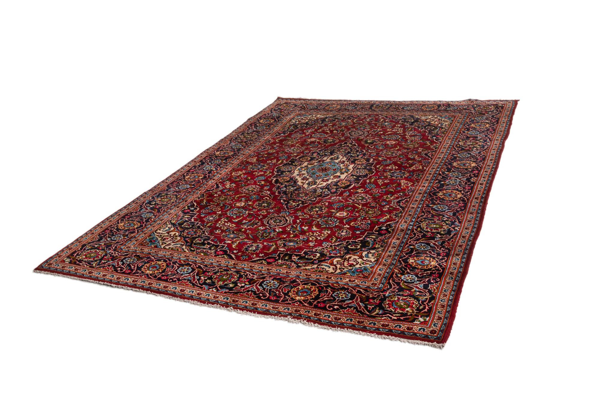 8' x 11' 4 Kashan Wool Rug