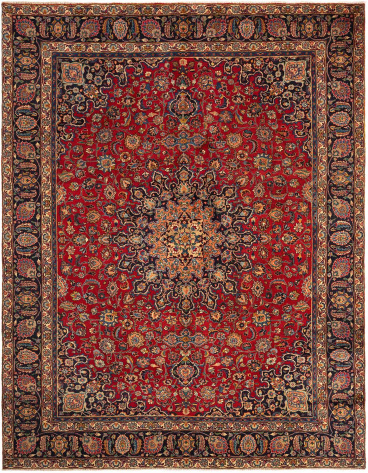 Detail image of 9' x 11' 9 Kashan Wool Rug