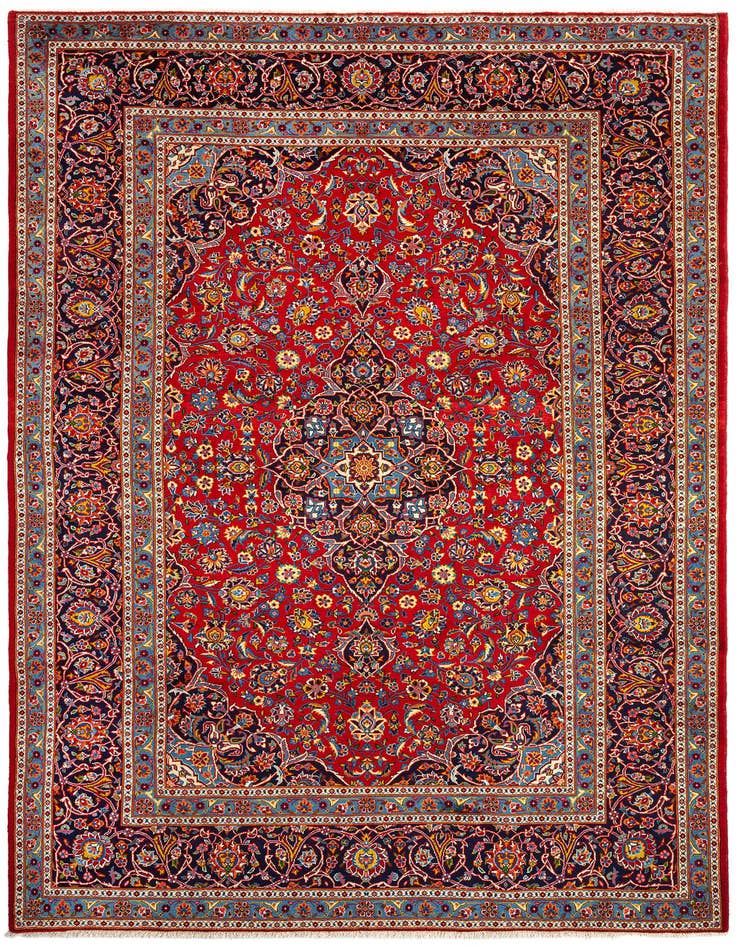 Detail image of 7' 6 x 11' 3 Kashan Wool Rug