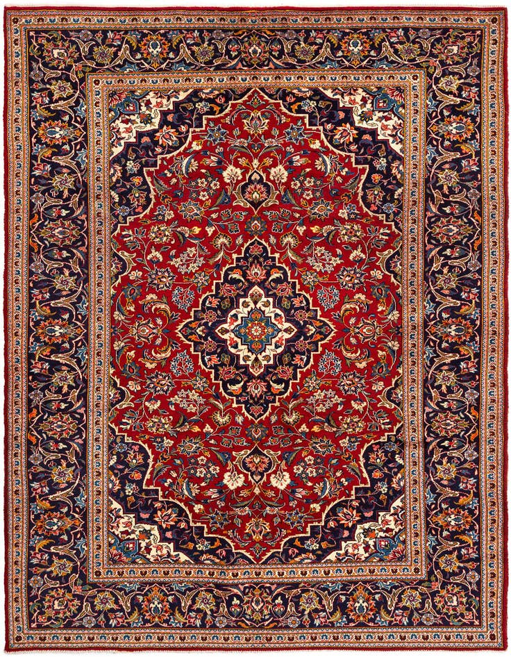 Detail image of 6' 6 x 9' 11 Kashan Wool Rug