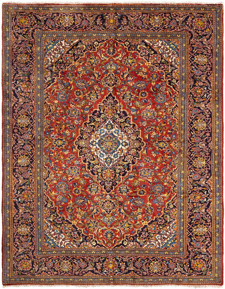 Detail image of 6' 10 x 9' 11 Kashan Wool Rug
