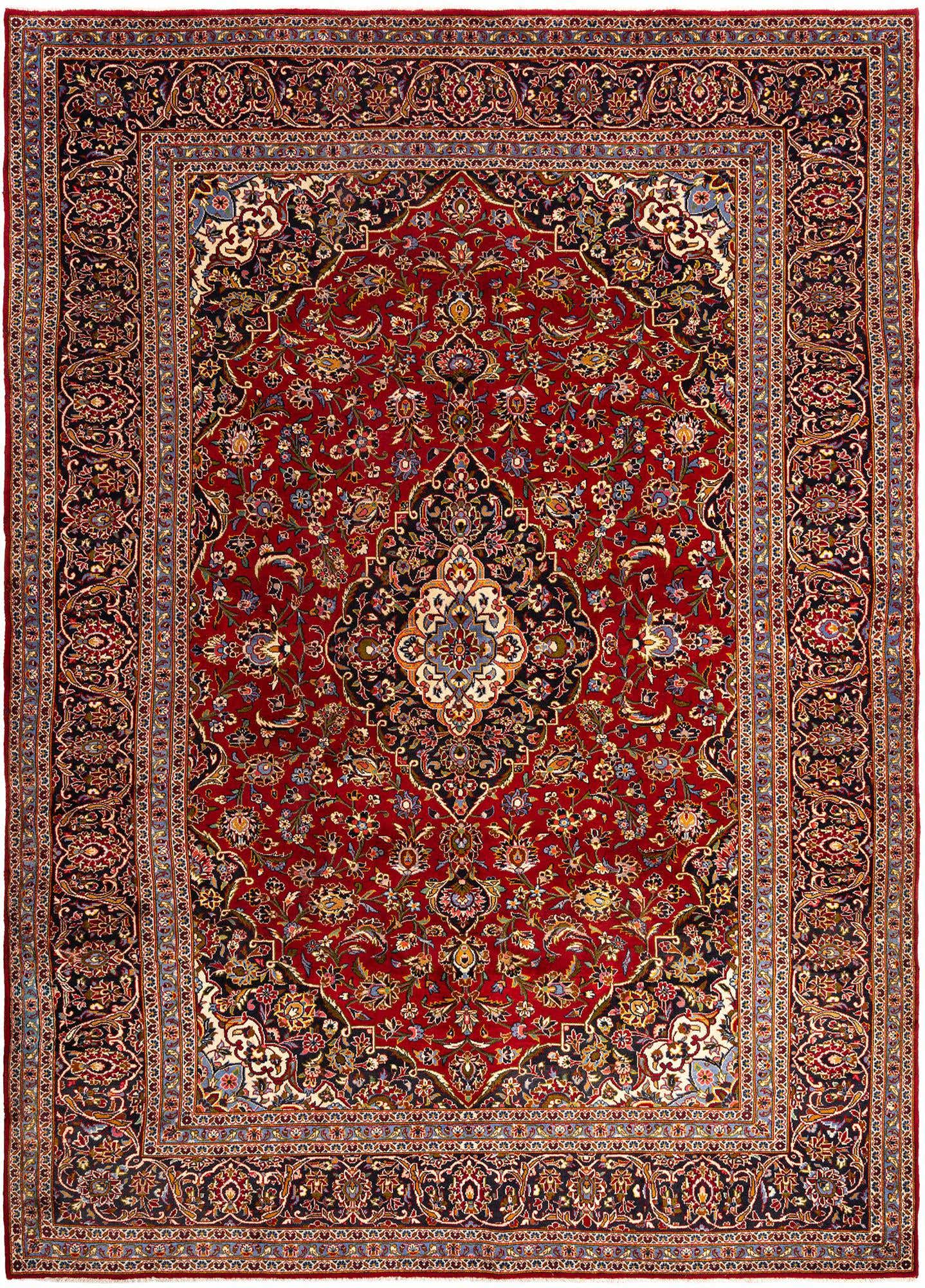 8' x 11' 4 Kashan Wool Rug