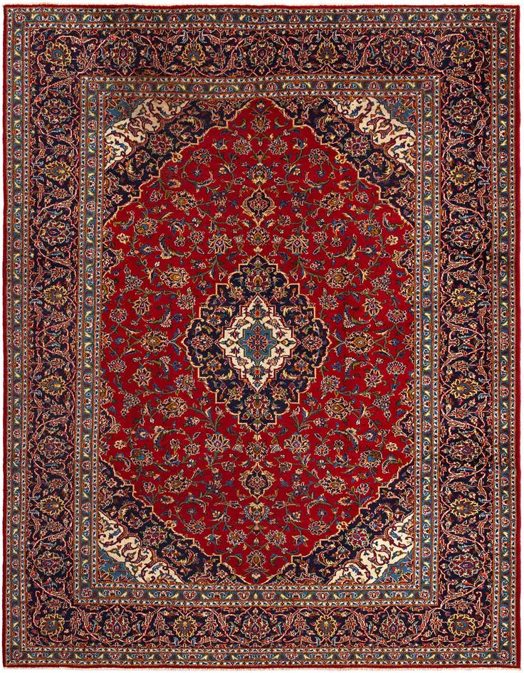 Detail image of 8' 1 x 11' 2 Kashan Wool Rug