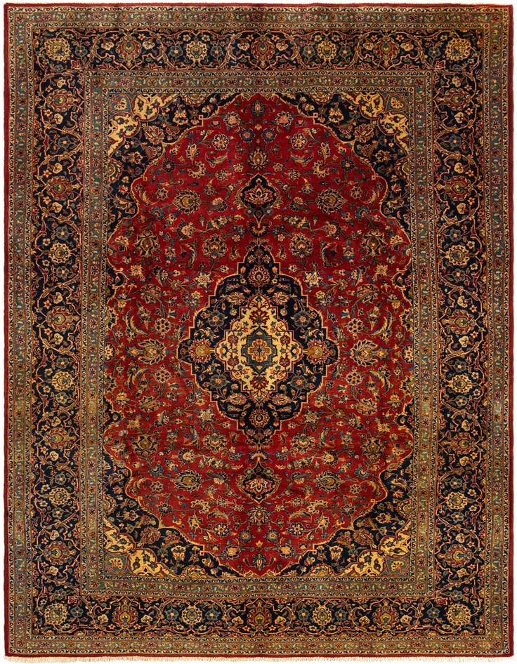 Detail image of 7' 4 x 10' 4 Kashan Wool Rug