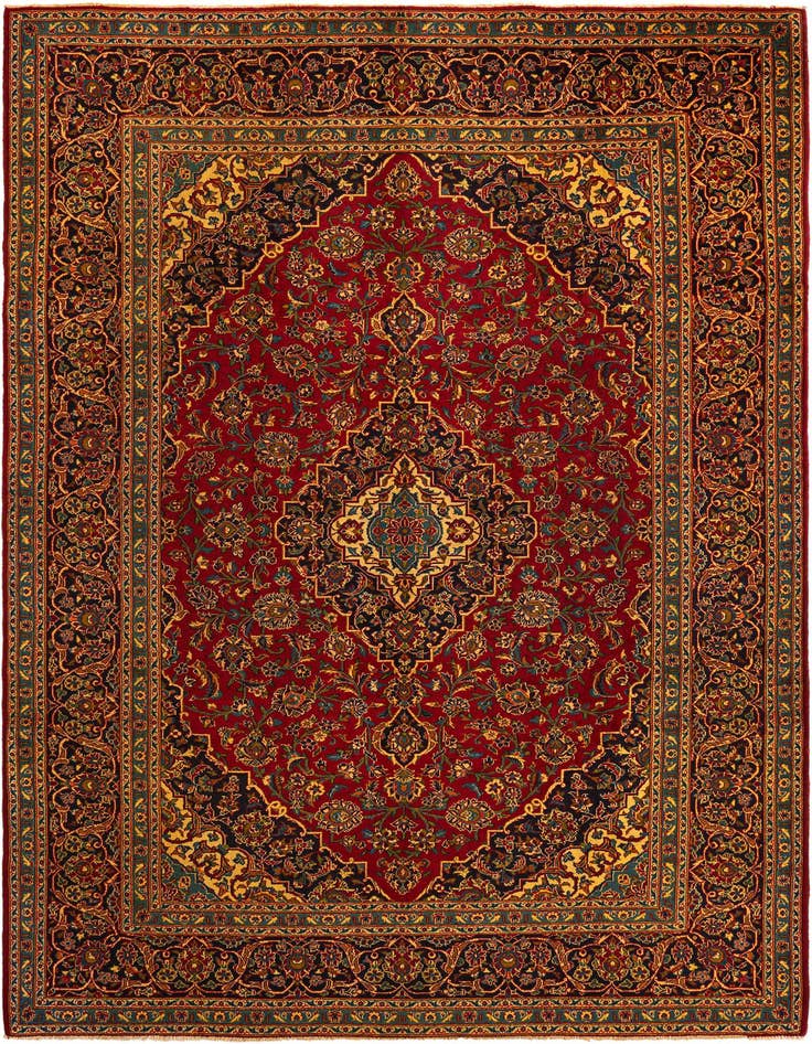 Detail image of 8' x 11' 3 Kashan Wool Rug