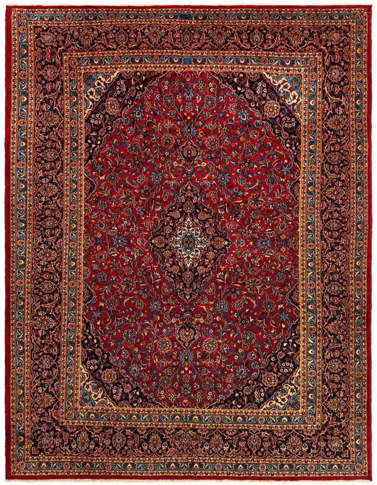 Detail image of 9' 6 x 12' 11 Kashan Wool Rug
