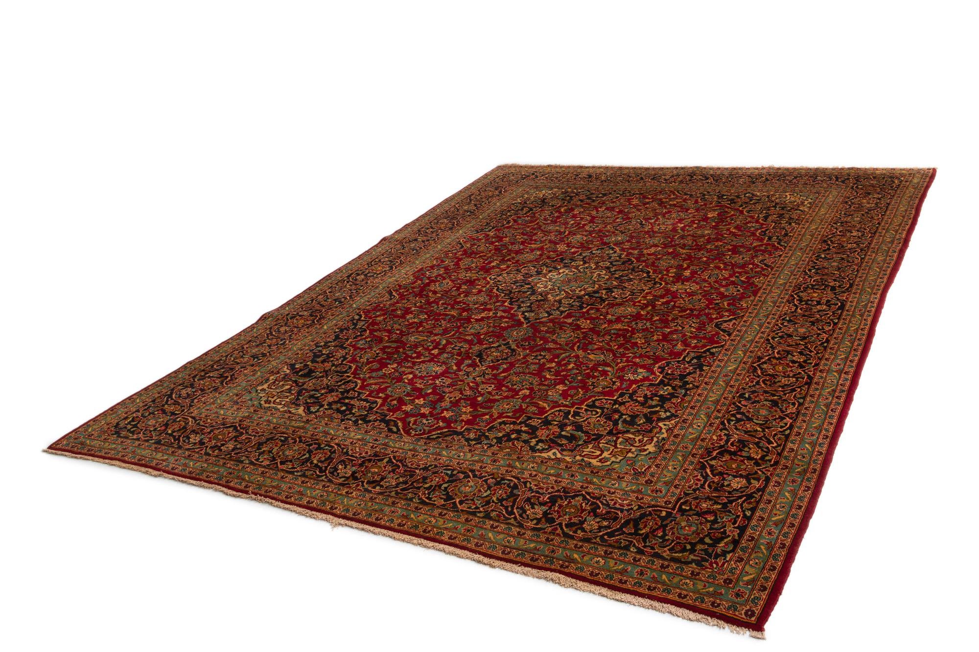 9' 7 x 12' 10 Kashan Wool Rug