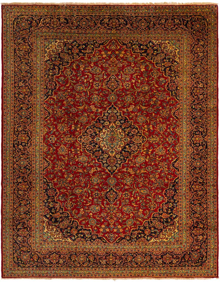 Detail image of 9' 7 x 12' 10 Kashan Wool Rug