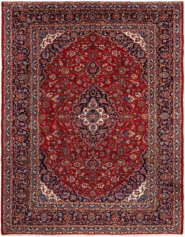 Detail image of 8' 1 x 11' 5 Kashan Wool Rug